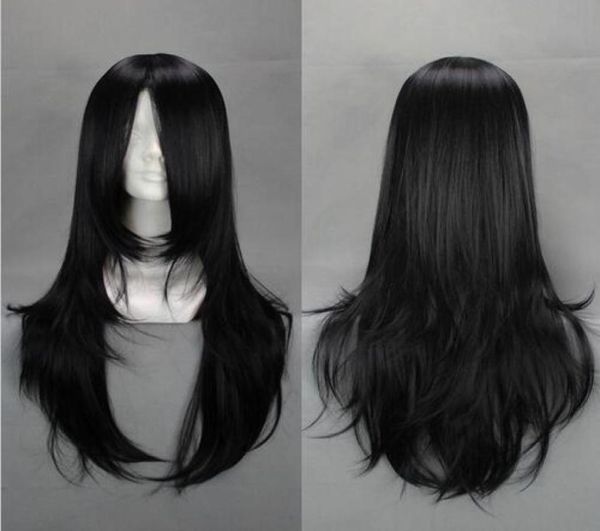 Naruto Hyuuga Neji Long Black Wig Anime Cosplay Wigs 65 см Синтетический аниме Костюм Доставка волос 3754982