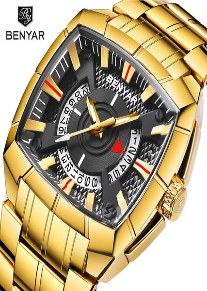 Relogio Maskulino Benyar Warch Top Brand Luxus Golden Men039s Quarz Uhren Sport Watch Men wasserdichte männliche Armbanduhr Reloj 2000902