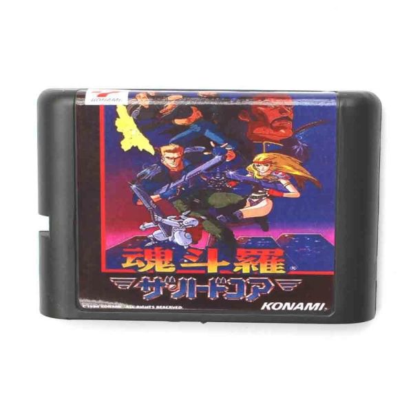 Kartlar Hottest Contra Japonca Sürüm 16 Bit MD Oyun Kartı Sega Mega Drive Genesis için