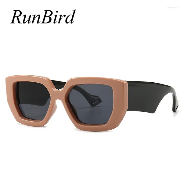 Sonnenbrille Runbird schwarzer dicker Rahmen für Frauen braune Geschenkartikel Quadratische Sonnenbrille Damen UV400 Accessoires weiblich Big 5466