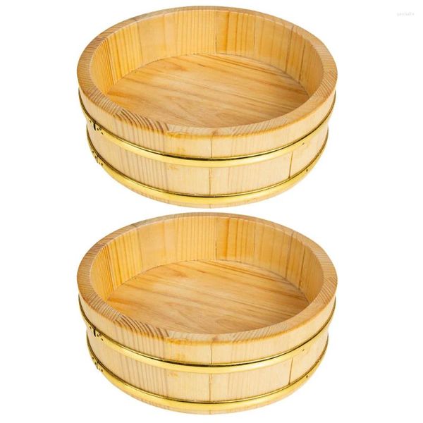 Set di stoviglie da 2 pezzi Secchio di sushi Missionare Ciotola cucina Gadget Rice coreano che serve ciotole giapponesi in legno