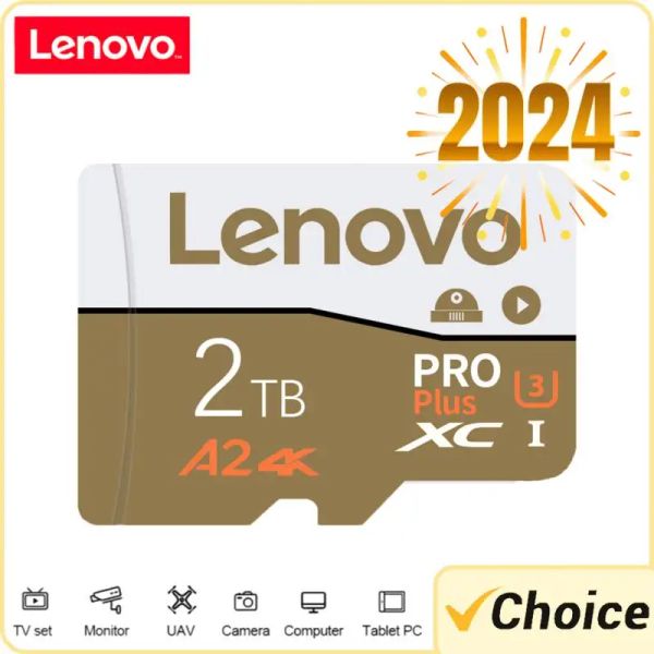 Cartões Lenovo Memory Card Mini 128 GB Micro Card Class 10 256 GB U3 4K Ultra High Speed SD TF Flash Card 512 GB 1TB 2TB para câmera PC