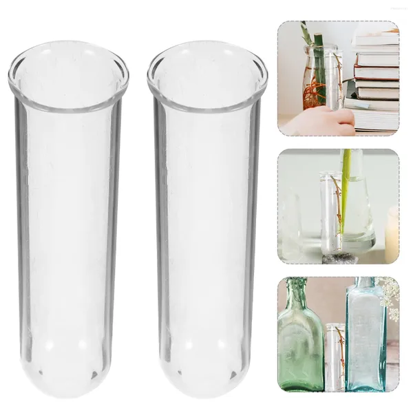 Vasen 4pcs Hydroponische Pflanzerschläuche Terrarium Home Office Glasblume Vase Clear Tube