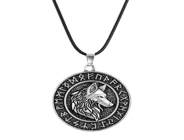 Anhänger Halskette Vintage Nordic Viking Pirat Halskette für Männer Odin Mount Celtic Wolf Punk männliche Accessoires Pendant 9000068