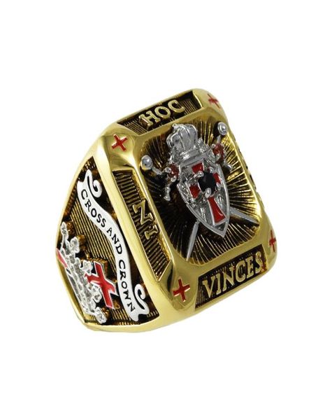 Nuovo design di arrivo Knights Masonic Templar Rings S Ring Style per Mason Freemason Jewelry Collection Drop Shipping9132739