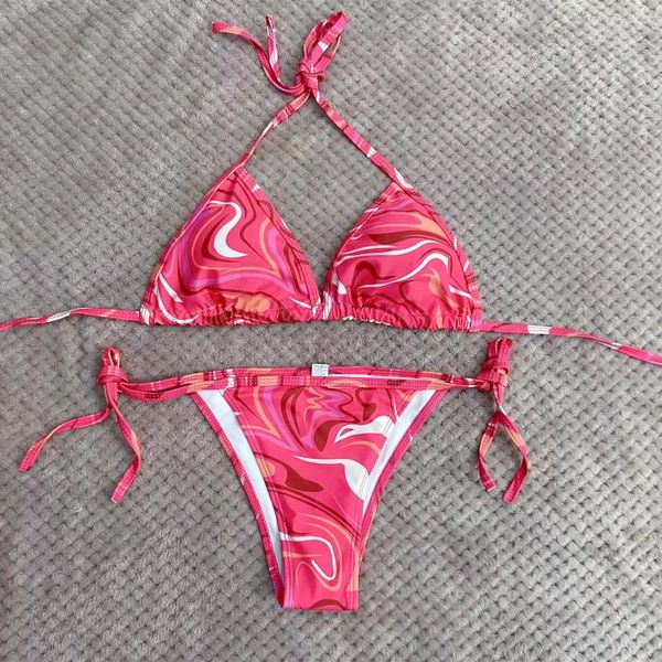 Swimwear femminile Stampa sexy Border bordo del costume da bagno Bikini Beach separata