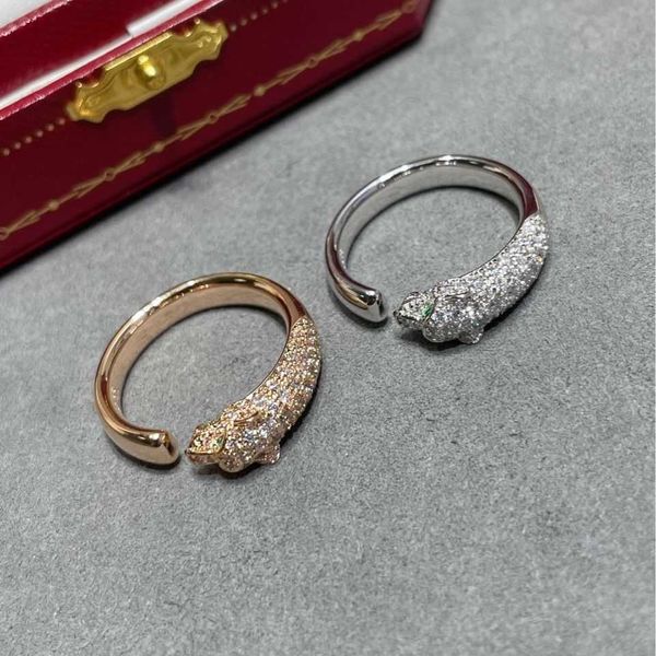 Carter Classic Precision Leopardenring Dicker plattierter 18K Gold Set mit Diamond Dominant Opening Index Finger Ring Schmuck für Männer und Frauen