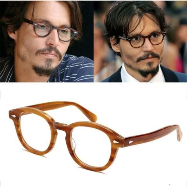 Lemtoshs óculos homens Johnny depp óculos de estrutura transparente lente designer de marca de computadores macho redonda redonda vintage de alta qualidade