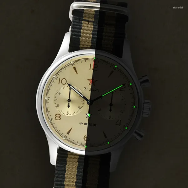 Orologi da polso cinese vintage 1963 st1901 cronografo meccanico di movimento per uomini 40 mm 38 mm impermeabili impermeabili orologi da uomo luminosi
