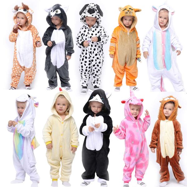 Bambini invernali all'ingrosso flanella unicorno ragazze cartone animato da brano animale sonno pamas donne sleepwear pama