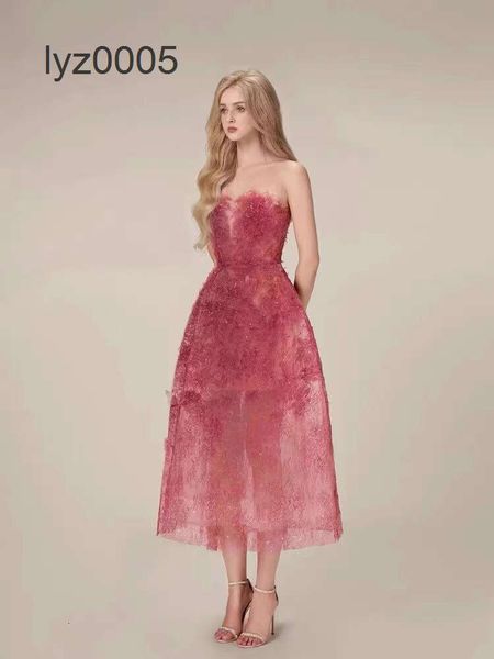 Vestido de alta costura de 2024Haute Primavera/verão R3d Flowe LECHINS LACE PERSPECTIVA DO VENDOS DO MENHAS PARA MULHERES 20X1 6KC4