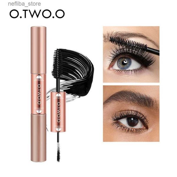 Mascara o.two.O Eye Mascara Double Head Innesto naturale Spesso naturale Fibra Long Makeup Makeup for Women Cosmetics L410