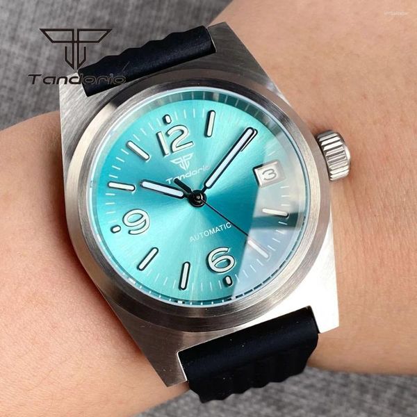 Нарученные часы Tandorio 20ATM Crase Case NH35A Мужчина Автоматические часы дата ар