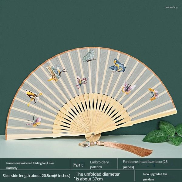 Estatuetas decorativas da China Bordado artesanal Fan Fan Wedding Gift Ladies Dance Decoration Home Daily Hand portátil