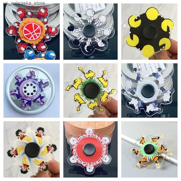 Giochi di novità Nuovo Fidget Spinner Fidget Toy Tunning Testa Gyroscope Cartoon Spinner Toy Toy Children Stret Stress Stress Gol Regalo di Natale Q240418