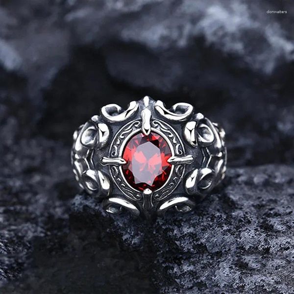 Alyans S925 Tay Gümüş Ruby Ring Açık Zirkonya Moda Hediyeleri ile Ayarlanabilir