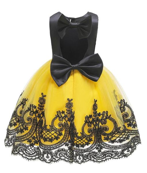 Vestidos de batismo para garotas festas de aniversário de casamento filhos Bowknot Lace Tutu Princesa Roupas de Natal6099718