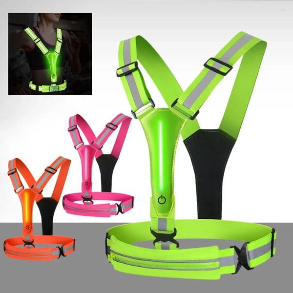 MOTORCYCLY APARELO REFLEXTION Night Running Rounding Strap Segurança ajustável Banda elástica para adultos e crianças