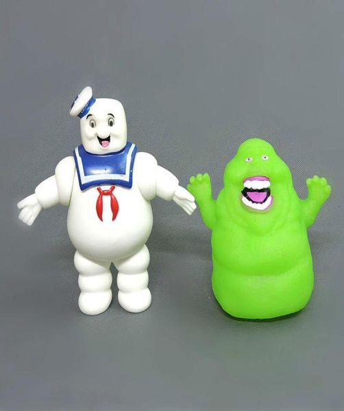 2pcset Cartoon Anime Anhime Ghostbusters Green Ghost Ghost Slimer Figure Doll Pvc фигур