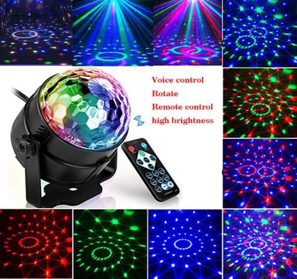 Luci da palcoscenico laser portatili Disco RGB Seven Mode Lighting Mini DJ laser con telecomando per il proiettore del club di feste di Natale Via2474839