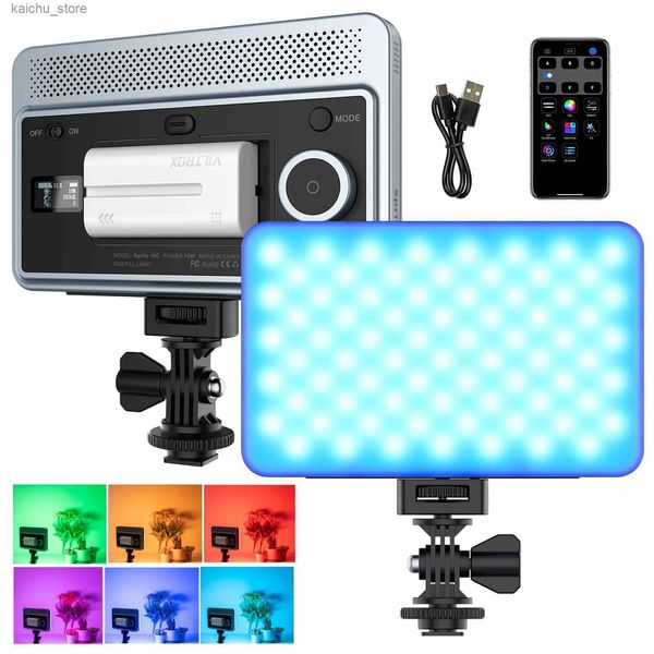 Kontinuierliche Beleuchtung Viltrox Sprite 15C RGB Füllhellfotografie LED-Videolicht 15W 2800K-6800K 26 FX Lighting Effects App für Vlog Live-Streaming Y240418