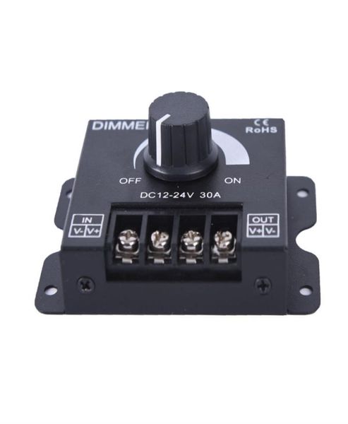 LED Dimmer Ayarlanabilir Parlak Lamba Ampul Şerit Sürücüsü Tek Renkli Işık Güç Kaynak Kontrolörü 30A DC 12V 24V 360W4850691