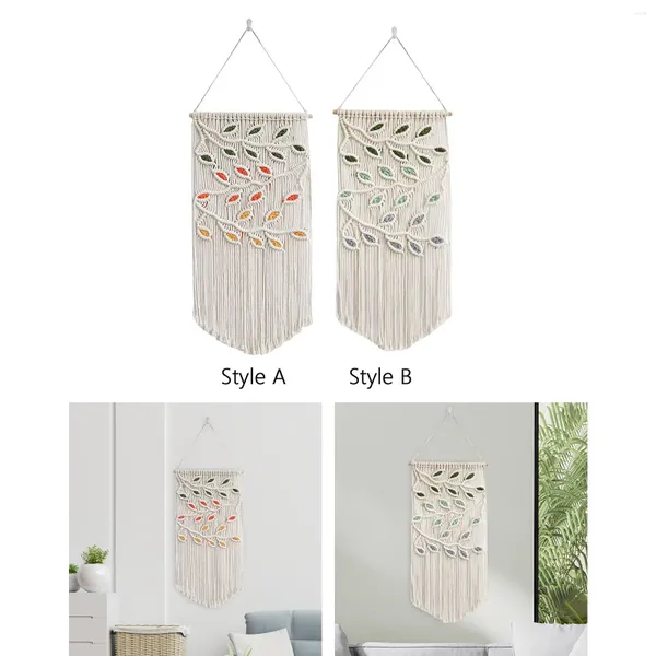 Takestries Chic Macrame pendurado na parede Bohemian Tassel Divider Arte trançada para o cenário Decoração de casa Porta Cortina de quarto