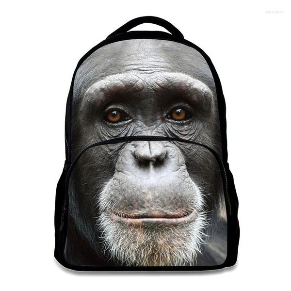 Backpack Fashions Animal Gorilla Design de grande capacidade para escolar