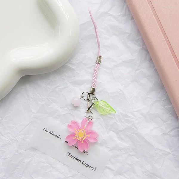 Клавицы Creative Cherry Blossom Sequin ручной подвесной кулон Usb Stick Lanyard Mobile Phone Chain милая сумка