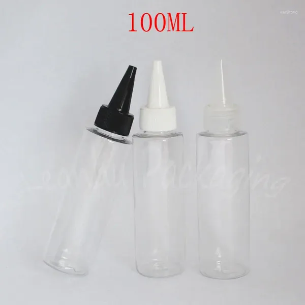 Garrafas de armazenamento 100 ml de plástico transparente vazio com tampas pontiagudas 100cc e-líquido Jam Bottle Bottles Gel