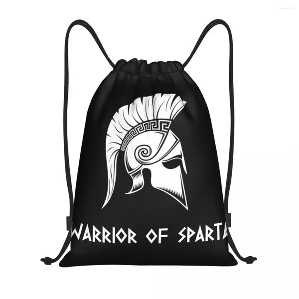 Einkaufstaschen kundenspezifische Krieger von Sparta Draw String -Tasche für Yoga -Rucksäcke Männer Frauen Spartan Sports Gym Sackpack