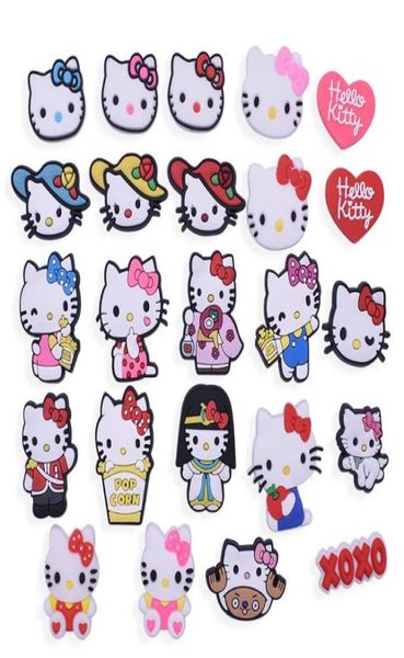 ACCHI ANIME all'ingrosso all'ingrosso Kitty Kitty Cats Charms Chanms Accessori per scarpe PVC Decorazione Pintumaia morbida in gomma Fast Ship1408511