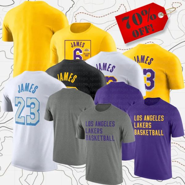 Topstees homens homens fãs de marca camisas de basquete LeBron 23 James Anthony 3 Davis Los Angeles Tops Tees Adult Lady Sport Tshirt de manga curta