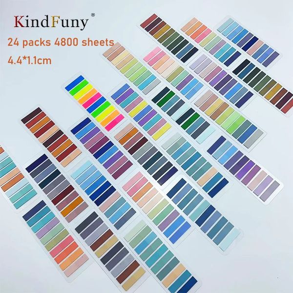 Kindfuny 24packs/set transparent sticky notas autoadesivas Bookmakers Reading Livro Clear Tab Kawaii Cute Stationery 240410