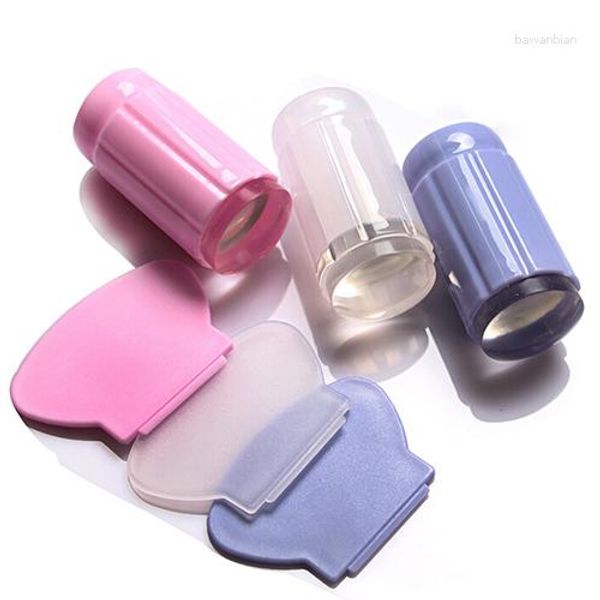 Nagelkunstvorlagen Großhandel- Clear Jelly Stamper Stempel Schaber Set Politur Stempel Maniküre Werkzeuge 9xwv