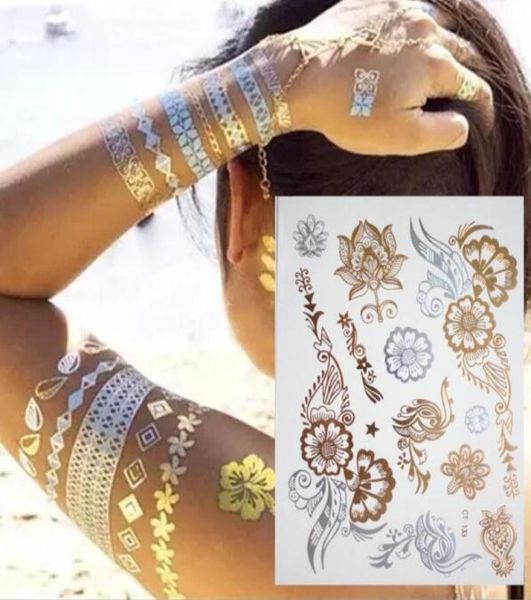 500 стилей Body Art Chain Золотая татуировка Временная татуировка Tatoo Flash Tats Tattoo Metallic Tattoo Transfer Transfor