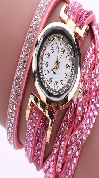 2019 Explosionsmodelle mit Diamonds Pu Belt Circle Ladies Fashion Bracelet Watch7775170