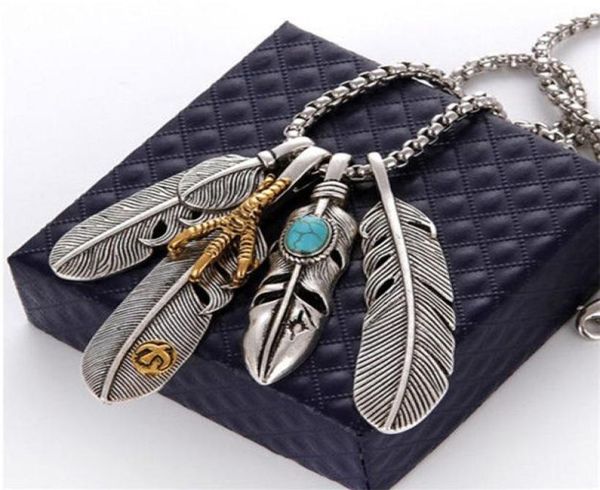 Moda Novo estilo Feather Eagle Claw Homens e mulheres Hip Hop Requintado Colar de Personalidade Pingente Jóias de Luxúria Presente Q05318952118