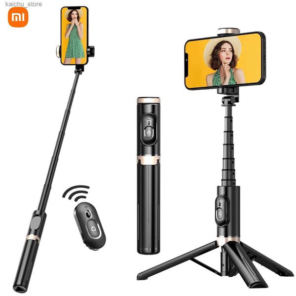 Selfie Monopods Portable Aluminiumlegierung Telefon Selfie Stick Exciptable Mobile Tripod für iPhone und Android Smartphones 4-7 Y240418