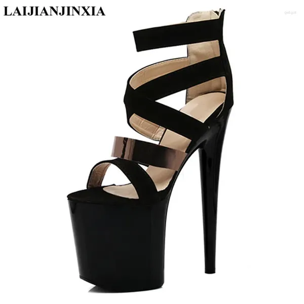 Отсуть обувь Laijianjinxia 20см Spike High Heel Sandals для женщин каблуки Кромкая женщина Платформа CN Размер 34-46