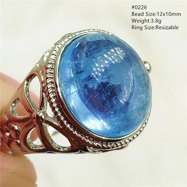 Ringos de cluster Blue anel anel a anel ajustável azul natural Brasil Brasil Oval Homens Men.