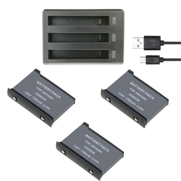 Acessórios Novo carregador USB duplo/Cargador para Insta 360 UM x2 Carregador de bateria Insta360 One X2 Battery Panoramic Camera Acessórios