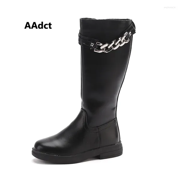 Botas Aadct 2024 Girls Princess Kids High for Brand Fashion Decoration Sapatos infantis