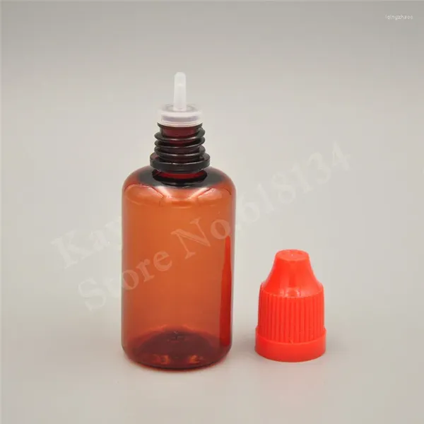 Garrafas de armazenamento gotas de gotas 4000pcs 30ml Amber Pet Bottle 30 ml de plástico em recarga com líquido de atacado de ponta fina