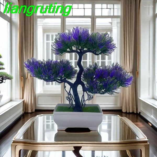 Flores decorativas Cena universal Bonsai Tree Simulation Plant Fake With Bottle Living Room Garden Decoration