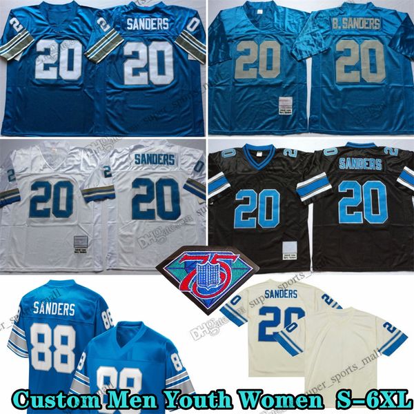 Custom 75. Vintage 20 Barry Sanders Fußballtrikot 81 Richard Lane 24 Jack Christiansen 71 Alex Karras 1965 84 Herman Moore 4 Jason Hanson 28 Yale Lary 44 Dick LeBeau