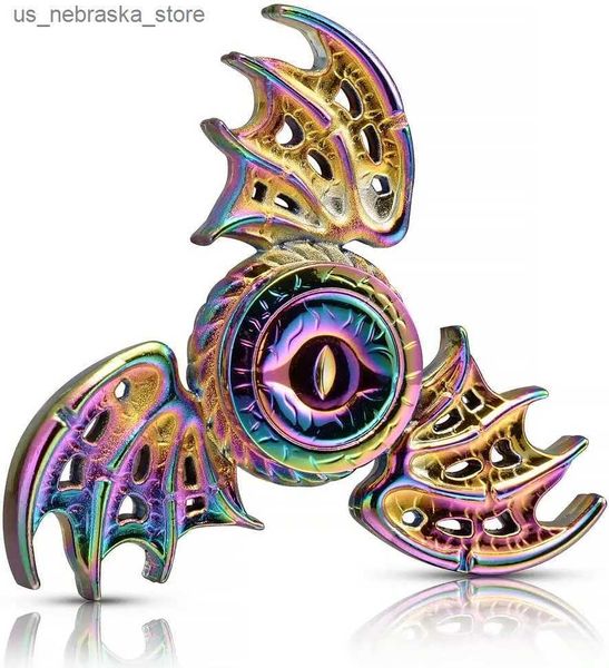 Yenilik Oyunları Dragon Wings Göz Tri Fidget Spinner Metal El Döndürücü Düşük Gürültü Yüksek Hızlı Odaklanma Oyuncak Çelik Kendinden Yağlama Rulmanları Q240418