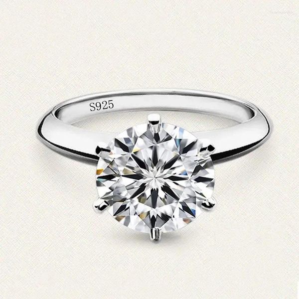 Anelli per matrimoni perdono denaro Vendita Solitaire Silver Color Anello 7mm Sona Cz Diamant Impegno per donne Dimensioni 4 5 6 7 8 9