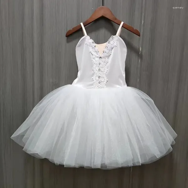 Bühnenbekleidung Kinder Ballett Tutu Kleid Girls Frauen Röcke Weiße Schwan Lake Tanz Performance Kostüme Ballerina Velet Top Top