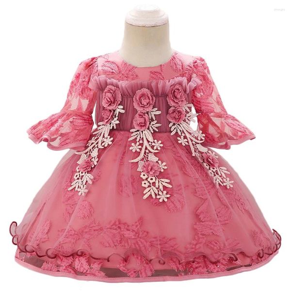 Girl Dresses Baby Girls Wedding Princess Dress Summer Kids per 1 2 anni festa Battesimo di compleanno TutU Vestidos vestiti per bambini